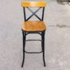 Ghế quầy bar lưng X mặt gỗ chân sắt thanh lý