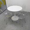 Thanh lý bộ bàn tiếp khách Tulip 4 ghế Eames trong suốt