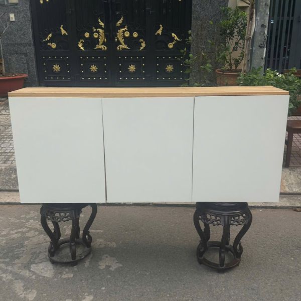 Thanh lý tủ bếp trên treo tường gỗ MDF trắng đẹp